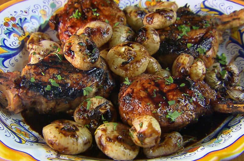 Grilled Pork Chops with Sweet and Sour Onions