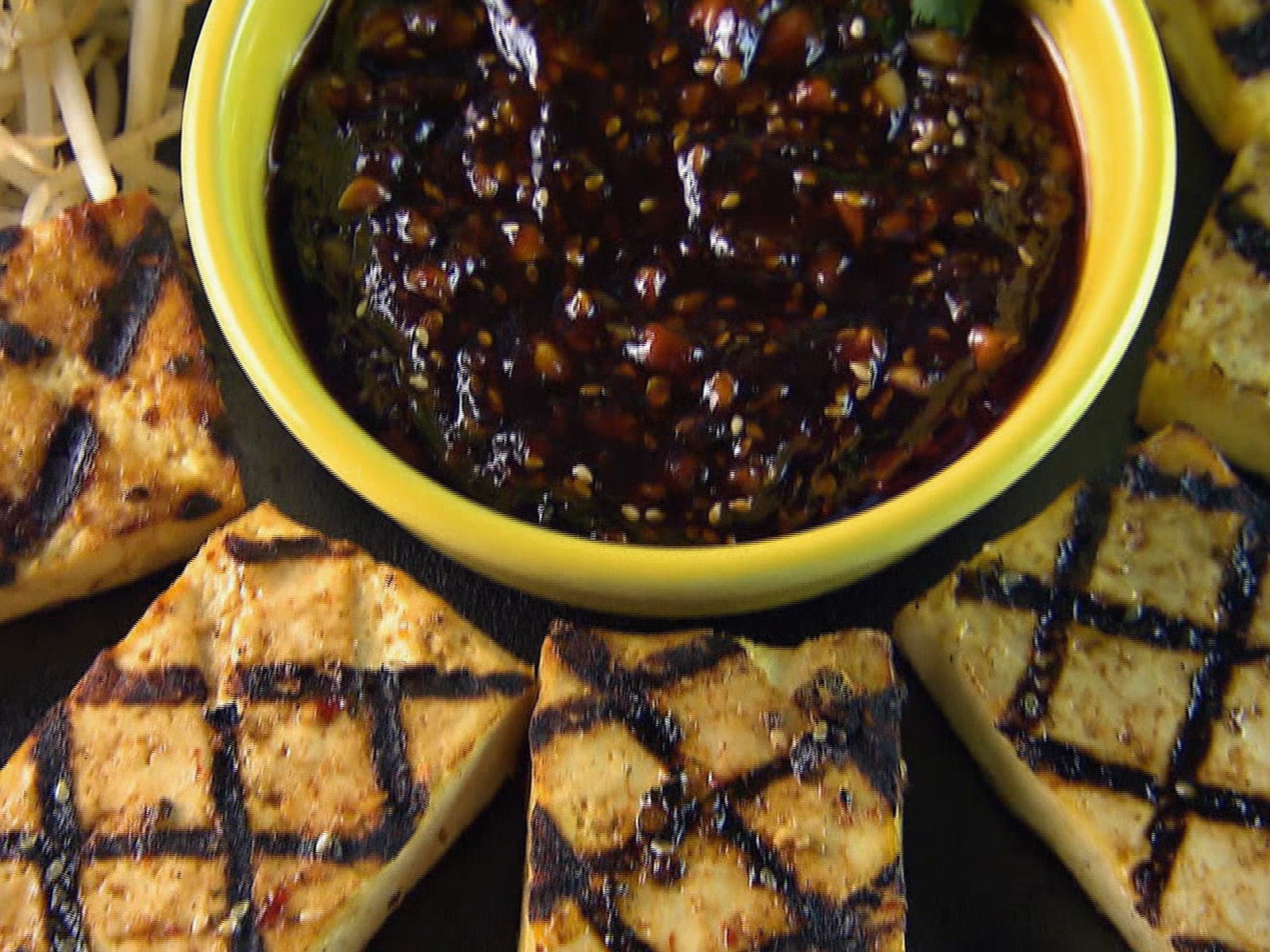 Malaysian Grilled Tofu on a plate.