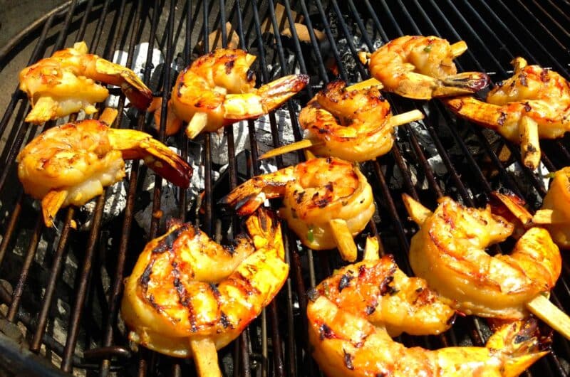 Shrimp Grilled on Sugarcane