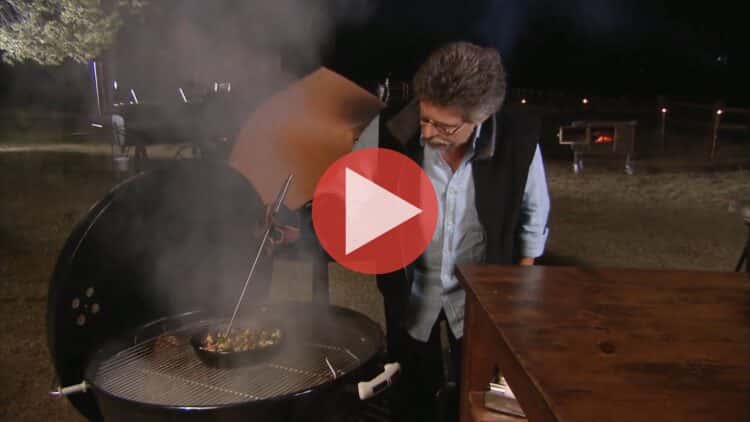 Steven Raichlen grilling oysters and pork in The Best Kept Secrets of European Grilling