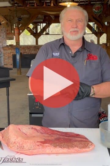 Myron Mixon trimming a brisket and prepping it for a hot and fast cook on BBQ Pitmaster