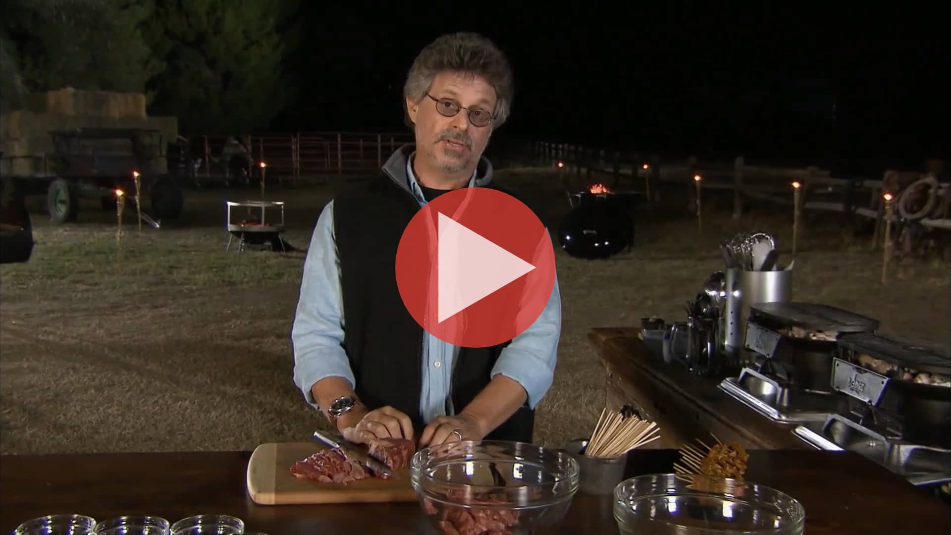 Steven Raichlen grilling Southeast Asian dishes in Asia’s Crossroads