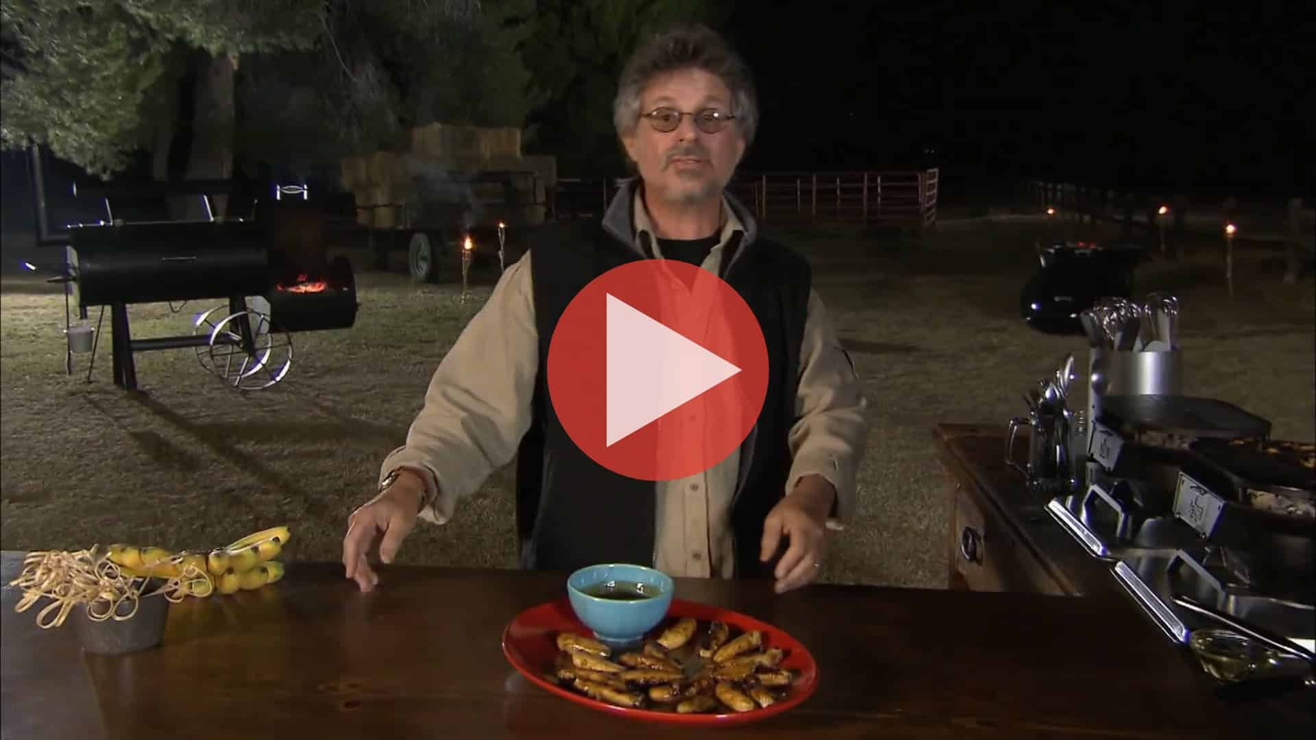 Steven Raichlen grilling vegetarian dishes in Heat Without Meat