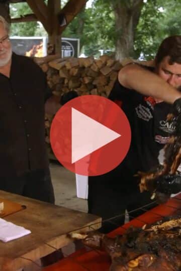 Myron Mixon, his son, and brother building a cinder block pit for whole hog barbecue on BBQ Rules